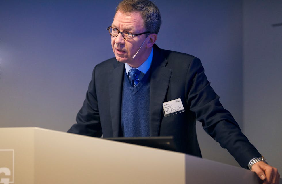 Direktør i Finans Norge Idar Kreutzer på KPMG solvency forum 2014
"Foto: CF-Wesenberg@kolonihaven.no"