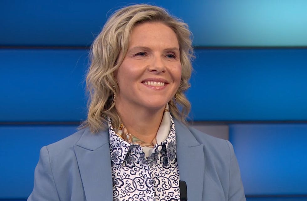 Sylvi Listhaug under Debatten på NRK i forrige uke. Skjermdump