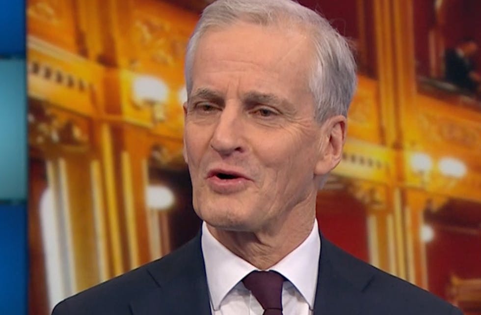 Jonas Gahr Støre under Debatten forrige uke. Foto: Skjermdump NRK Debatten